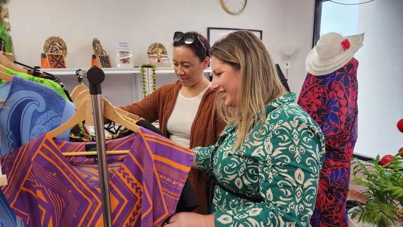 Local shoppers in Tauranga visiting the Niu Nesian store