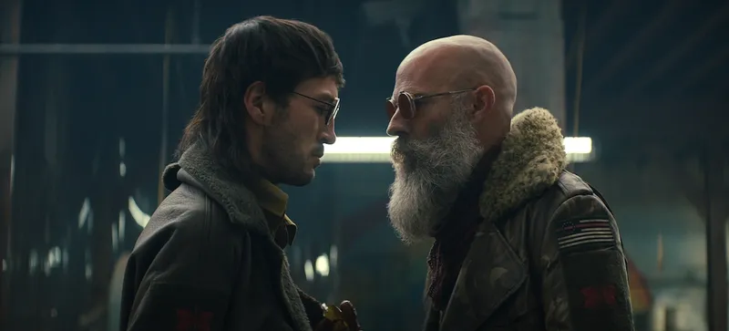 Marlon Williams as Johnny Abbot and Neil Sandilands as General Abbot in Sweet Tooth.