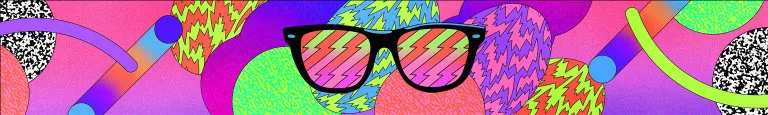Sunglasses and psychedelic patterns.