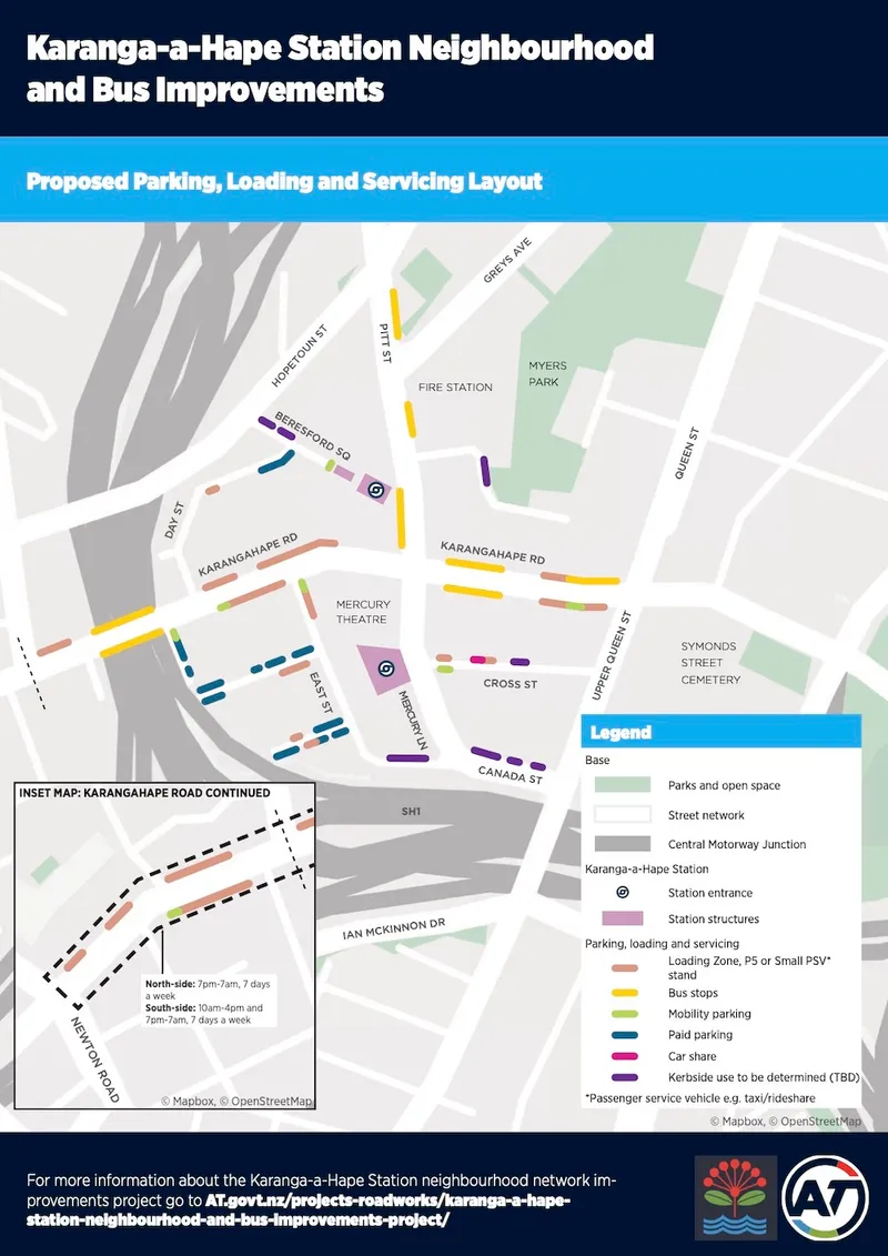 A map showing the proposed parking changes.