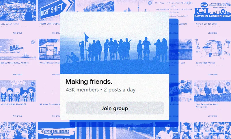a purple background with a gorup called "making friends"