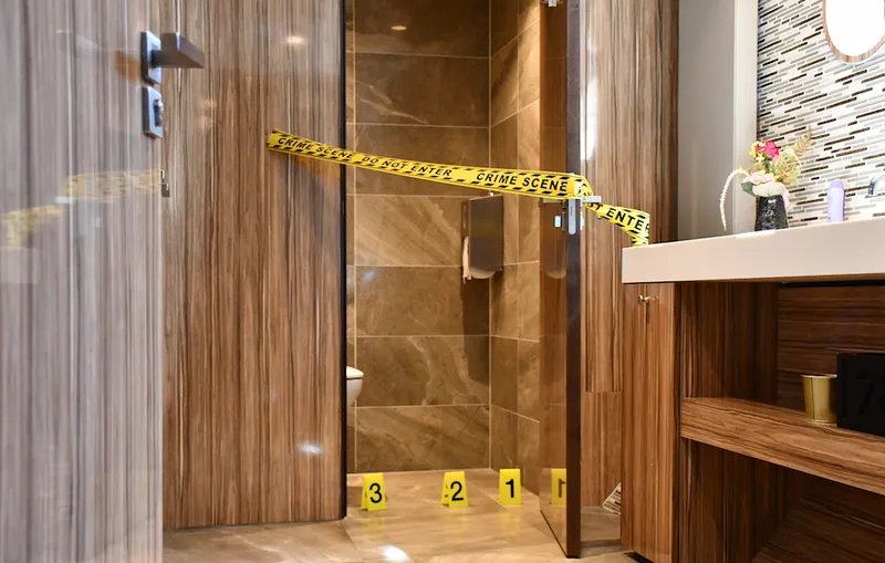 The wedding crime scene where someone did a poo on the floor.