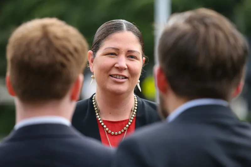 New cabinet minister Willow-Jean Prime speaks to media