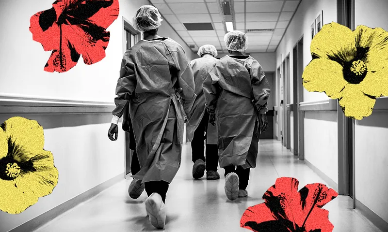 Pacific health professionals in a hospital