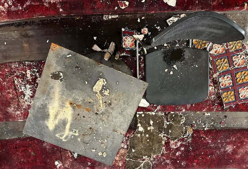 Destroyed furniture at the St James.