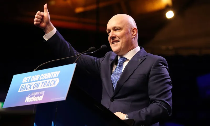 Christopher Luxon speaks at the National Party election campaign launch