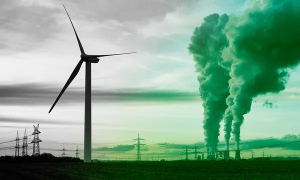 Wind energy versus coal fired power plant