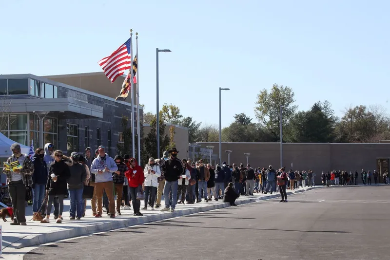 Across The U.S. Voters Flock To The Polls On Election Day