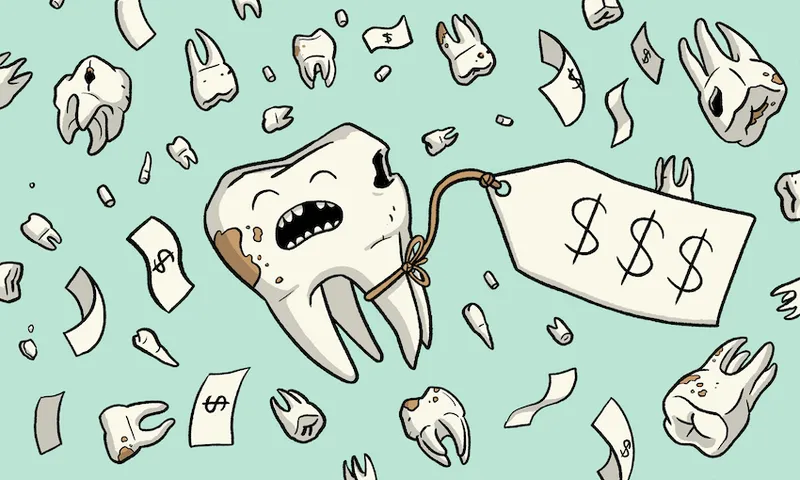 a tooth with a price tag attached