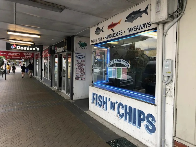 Footpath and fish and chips store