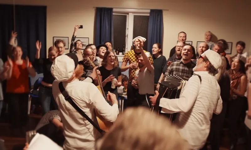 wellington sea shanty society playing breaker bay hall supplied fb