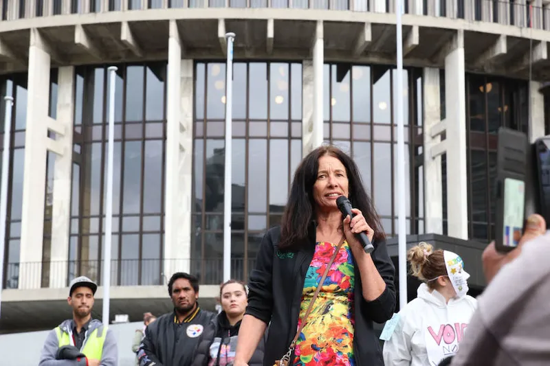 Outdoors Party Co-Leader Sue Grey at Parliament