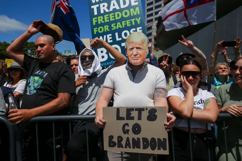 Anti-Lockdown Protesters Gather In Wellington