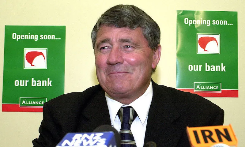 Deputy Prime Minister Jim Anderton smiles as it is