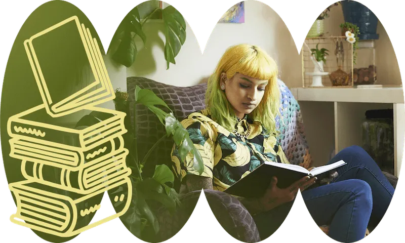 a young woman reading