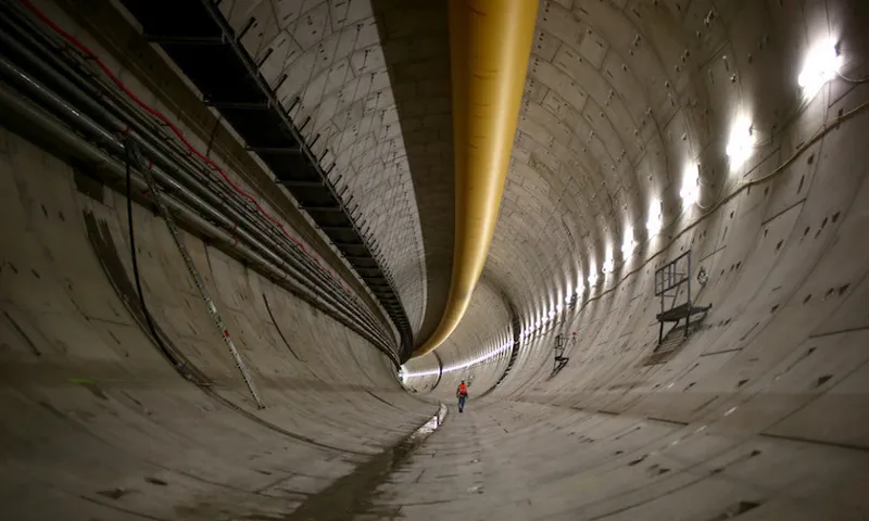 AUCKLAND, NEW ZEALAND - MAY 16: The underground Waterview Tunnel connection to State Highway 16 is pictured on May 16, 2014 in Auckland, New Zealand. The National party government yesterday delivered the budget which included an interest free loan of $375m to the New Zealand Transport Agency for Auckland transport. The budget is expected to reach a surplus of $NZ 372 million next year, forecast to reach $NZ 3.5 billion by 2018. (Photo by Phil Walter/Getty Images)
