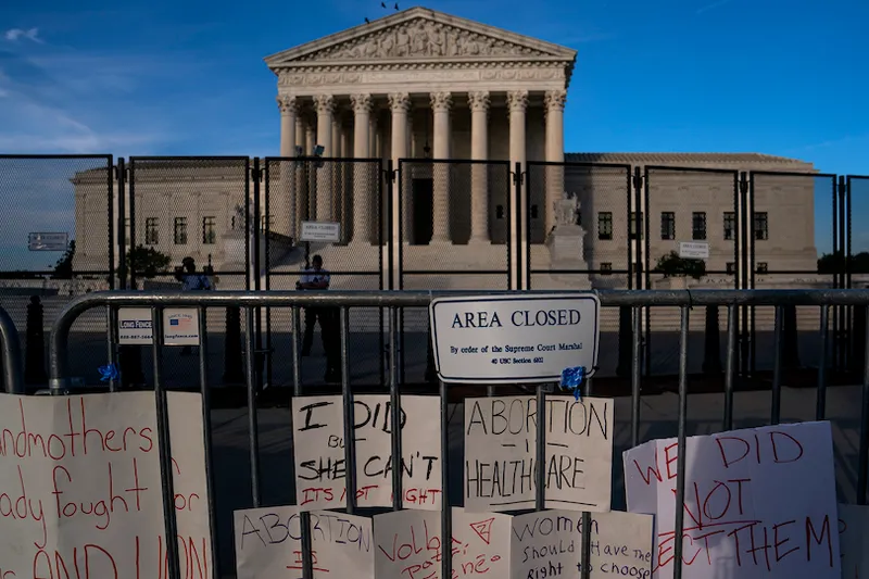 Activists Continue To Gather Outside Supreme Court After Historic Overturning Of Roe v. Wade