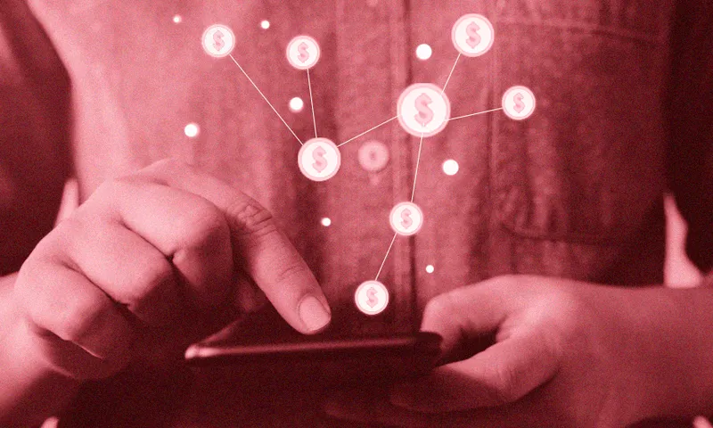 Online business fintech concept.