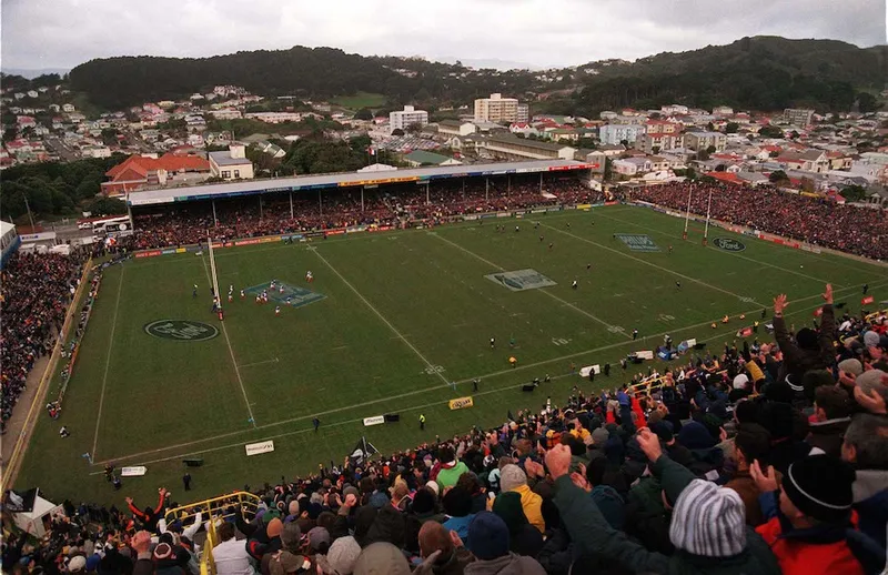 All Black supporters on the top of the Millard Sta