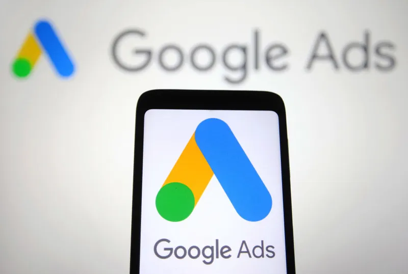 In this photo illustration a Google Ads logo of an online
