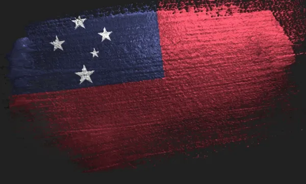 Samoa Flag Made of Glitter Sparkle Brush Paint Vector