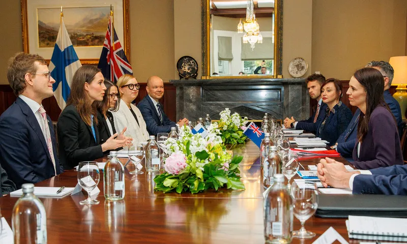 Finland's PM Marin Meets NZ's PM Ardern