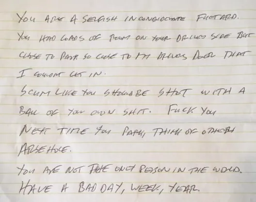 angry note