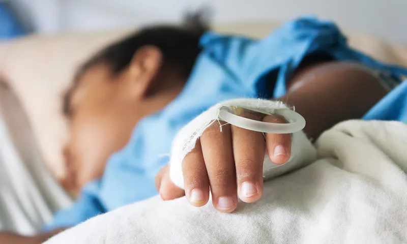 boy in hospital bed