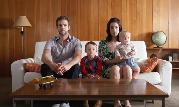 family photo unsmiling