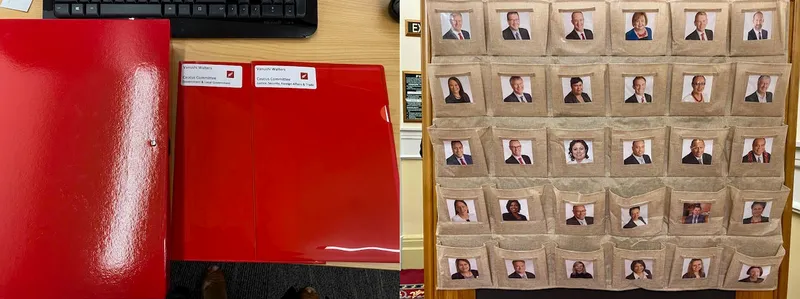 Papers for review and Labour MPs' cubbies