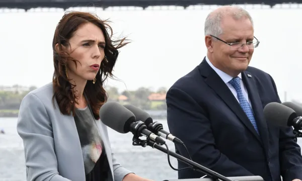 Jacinda Ardern and Scott Morrison getty