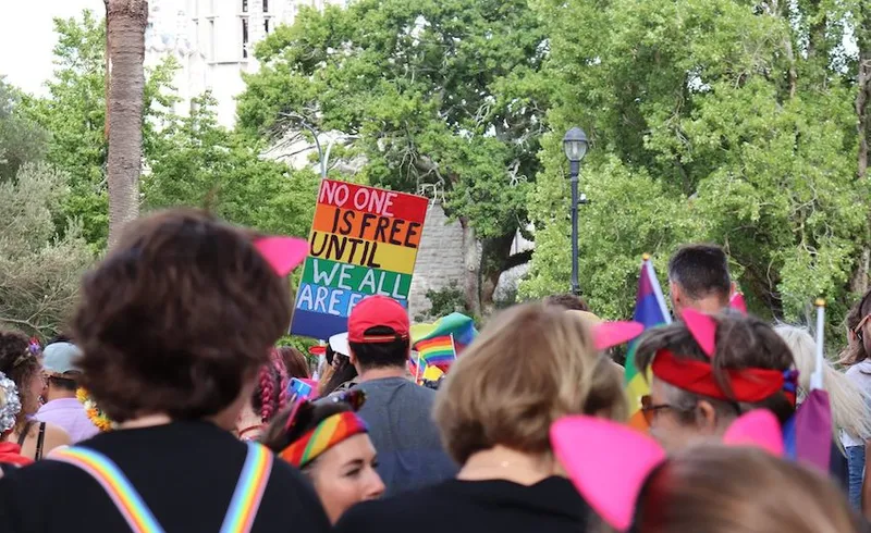 A sign that reads "No One is Free Until We're All Free" at OurMarch 2020. (Photo: Sam Clarke)