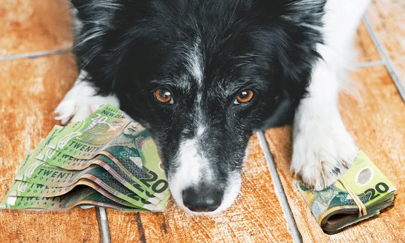 dog with money