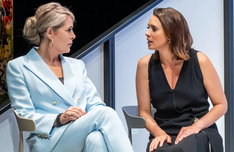 Jennifer Ward-Lealand and Anna Julienne in Auckland Theatre Company's Two Ladies.