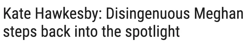 Disingenuous Meghan steps back into the spotlight