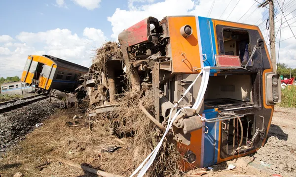 a derailed train