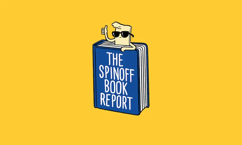 Illustration of a book with a small stylised person on top, giving a thumbs-up