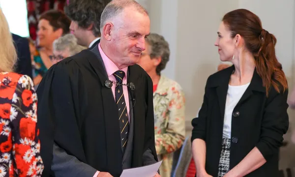 Trevor Mallard and Jacinda Ardern at govt house getty