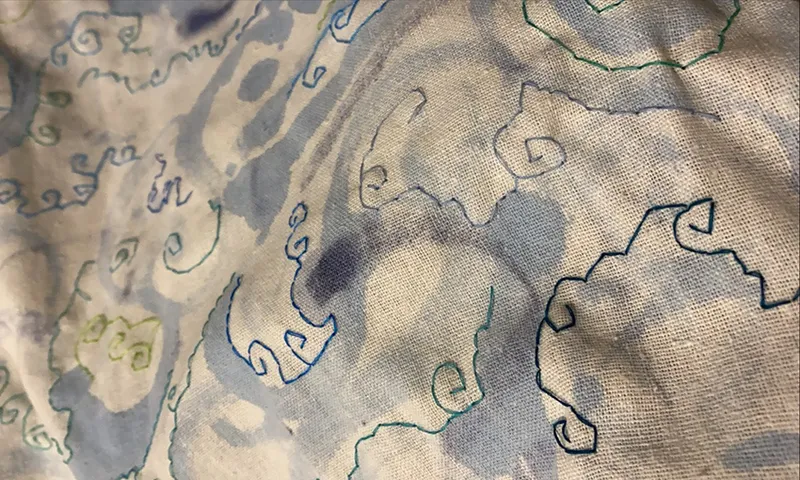 A piece of art that looks like an abstract map