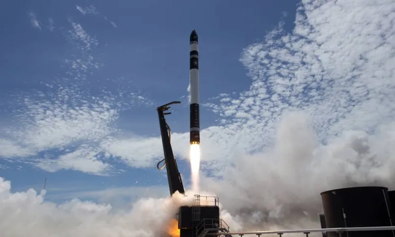 a rocket labs rocket taking off