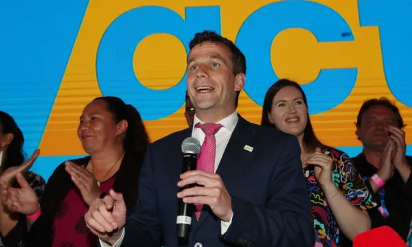 David Seymour on election night with Act MPs getty