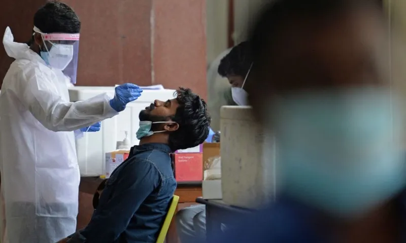 covid tests taking place at airport in Chennai getty