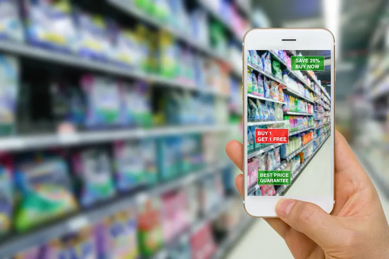 Application of Augmented Reality in Retail Business Concept