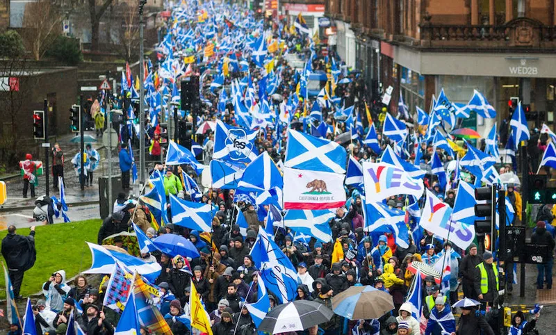 Pro-Scottish Independence March In Glasgow