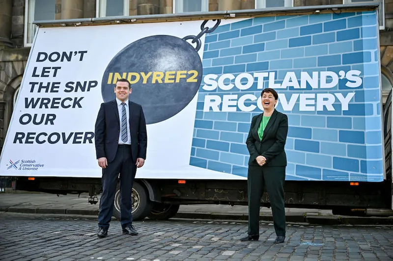 Ruth Davidson Launches Ad Van With Douglas Ross For The Scottish Conservative Party