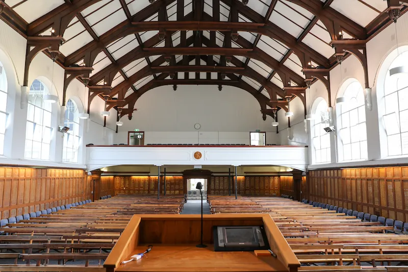 A large, empty school hall