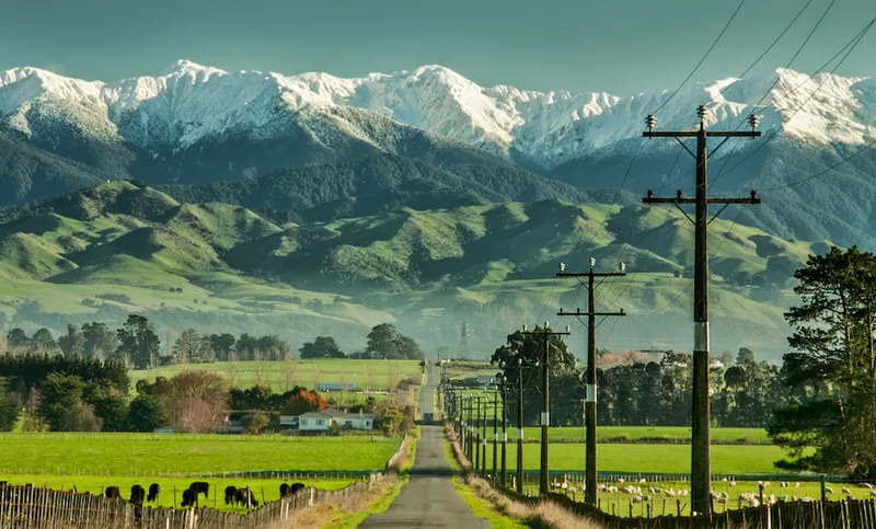 Snow covered mountain peaks in the Tararua Ranges