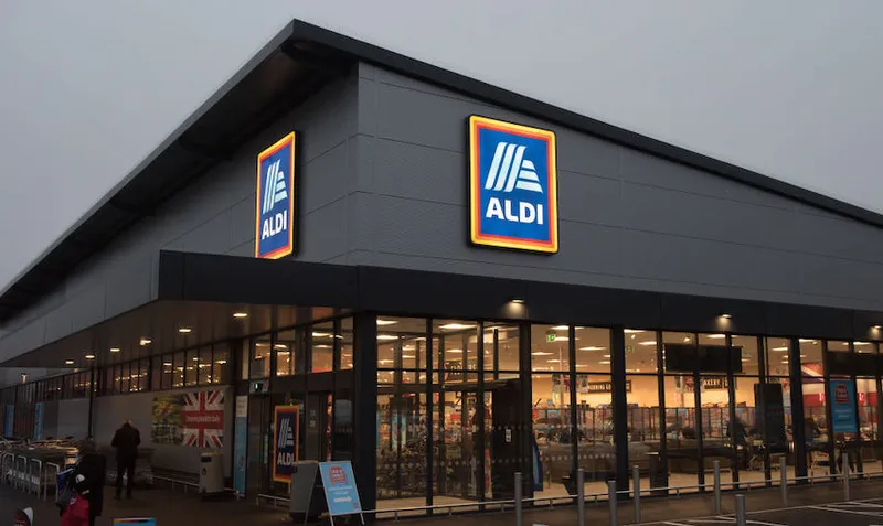 Front view of an Aldi supermarket