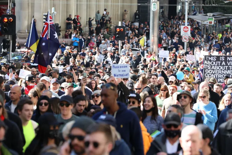 Anti-Lockdown Protesters Defy COVID-19 Restrictions To Rally In Melbourne