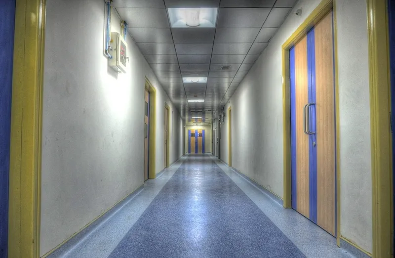 gloomy hospital corridor
